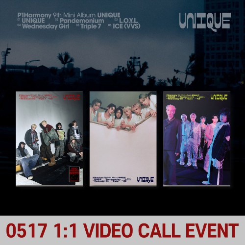 [0517 1:1 영상통화 사인회] P1Harmony (피원하모니) - 미니앨범 9집 : UNIQUE [Photobook Ver.][3종 중 1종 랜덤 발송]